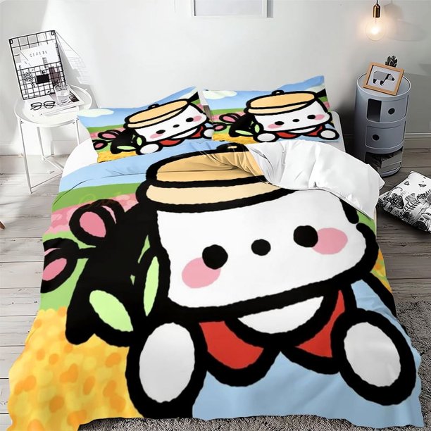 Pochacco Duvet Cover Room Decoration Bedding Set Print Cartoon Anime Pattern Children Gift Microfiber