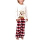 thumbnail image 2 of Pijamas familiares a juego de Navidad con cuello redondo, manga larga, pantalones a cuadros, 2 of 5