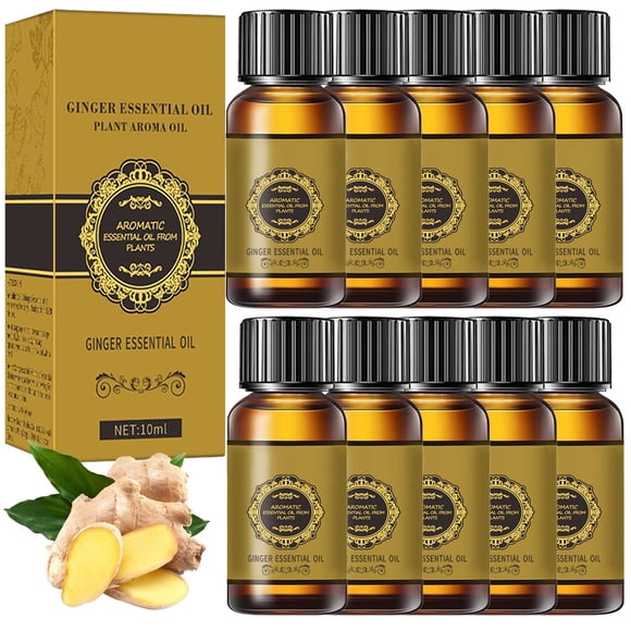 Aceite de masaje ANKOOY Ginger para drenaje linfático, paquete de 10