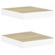 thumbnail image 1 of Estantes Flotantes de Pared vidaXL 2 piezas Roble y Blanco 23x24x4 cm, 1 of 8