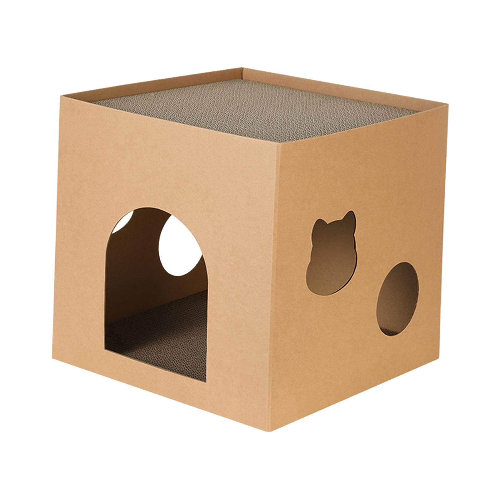 Caja Para Gatos Cama Para Gatos Caja De Cartón Corrugado Para Gatos Para Interiores Animales Pequeños Conejo Marrón L