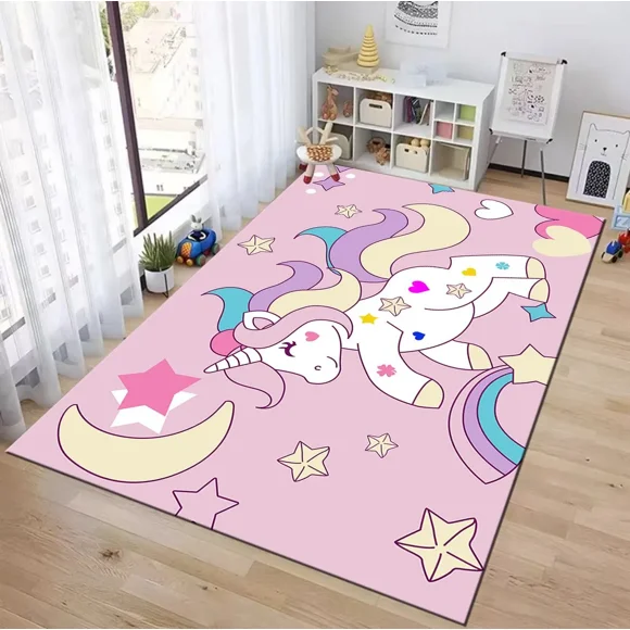 Alfombra Infantil Tiernos Diseños Decorativos 120x160cm Wym Rosa 1.2 M 1.6 M Unicornio