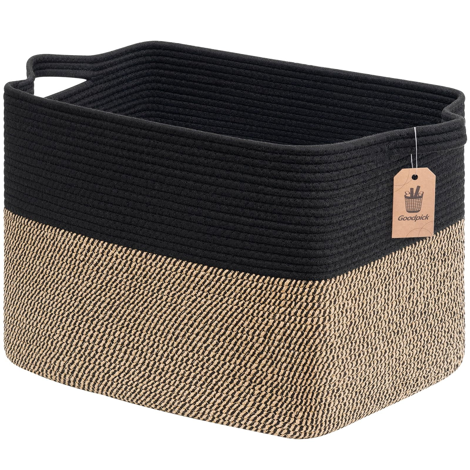 Cesta De Mimbre Para Ropa Sucia Goodpick, Tejida, 45 X 35 X 30 Cm, Con Asas