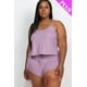 thumbnail image 1 of Conjunto de Top de Tirantes y Shorts en Tejido de Canalé de Talla Grande, 1 of 11