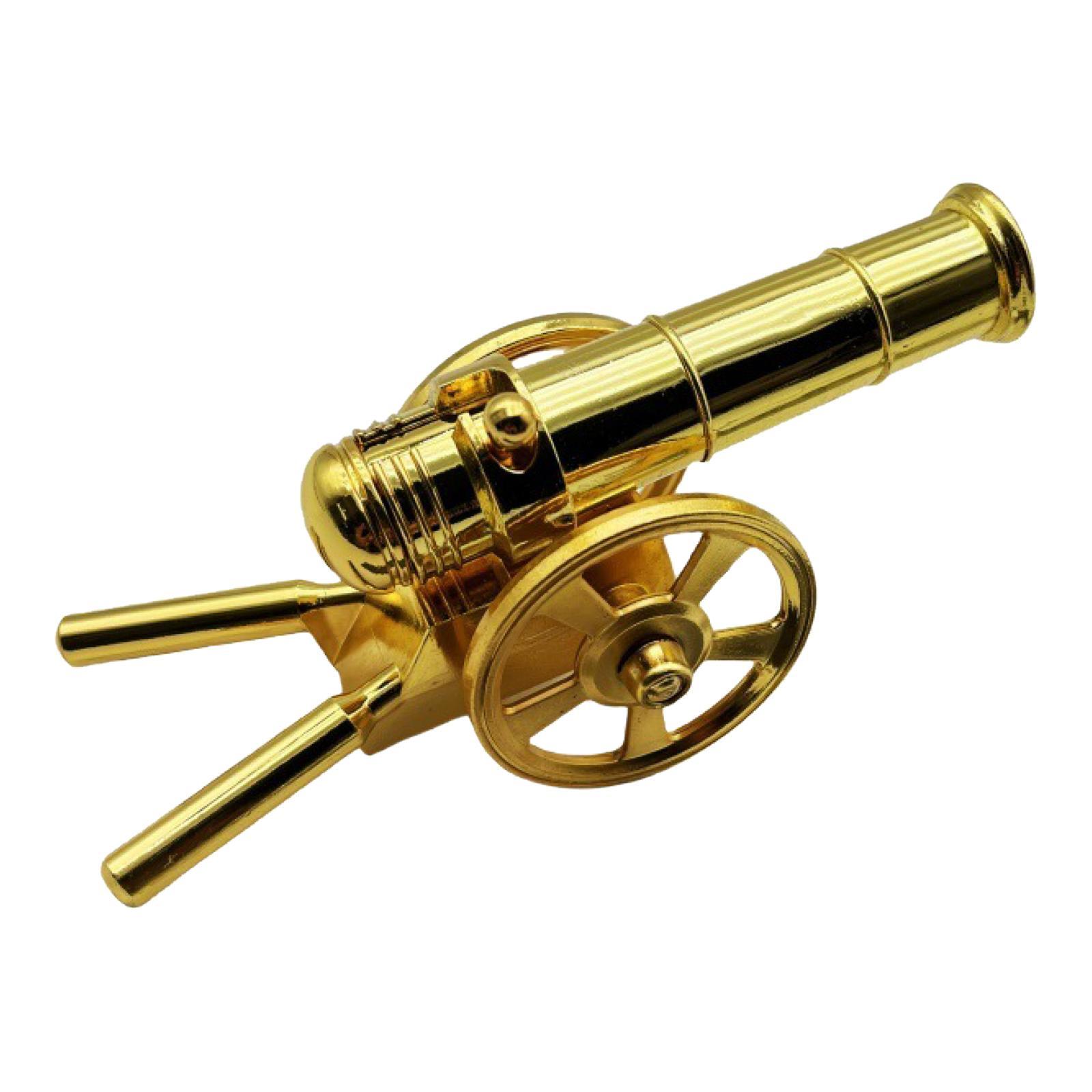 Magideal - Modelo De Cañón Italiano Cañón De Metal Con Ruedas Decoración De Estantería Ornamentos Para Niños Regalos De Cumpleaños De Juguete Estatua Decorativa Oro