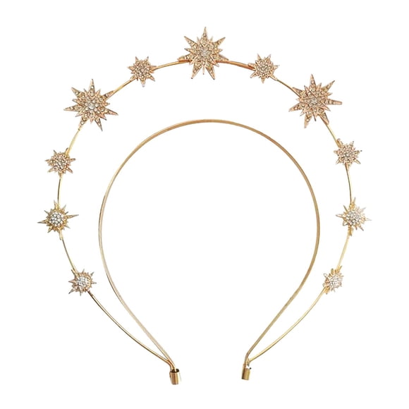 Diadema Nupcial Para Boda, Diadema De Estrella Para Mujer, Para Vacaciones, Carnaval, Compromiso, Dorado