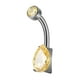 thumbnail image 5 of Clicker Ombligo Anillos Accesorio De Moda Diamantes De Imitación Ombligo Piercing Aro Amarillo, 5 of 5