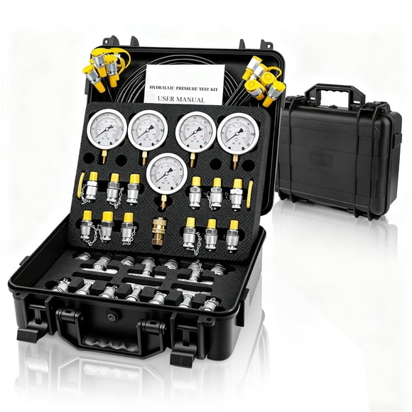Kit de Prueba de Presión Hidráulica Drkerr con 5 Manómetros y Manguera de 1.8 m