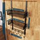 thumbnail image 3 of 1pc Door Hanger Organizer, Over The Door Towel Rack, Use For Hanging Coat, Bag, Hat, With 2 Baskets And 9 Hooks For Bathroom, Bedroom, Living Room, Easy Installation No Need Screws, 3 of 4