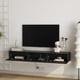 thumbnail image 1 of Floating TV Stand Wall Mounted with 16 Color LEDs,67" Modern TV Stand, Floating TV Cabinet Entertainment Center for 55 60 65 Inch TV,Black, 1 of 3