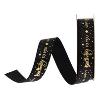 Bothyi - Cintas De Feliz Cumpleaños, Envoltorio De Regalo Diy Para Caja De Pastel, Flores, Negro, 20 Yardas