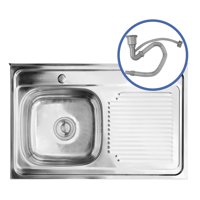 Domsa - Cubierta Lavaplatos Sobreponer Secador Derecho 80X50 Cm