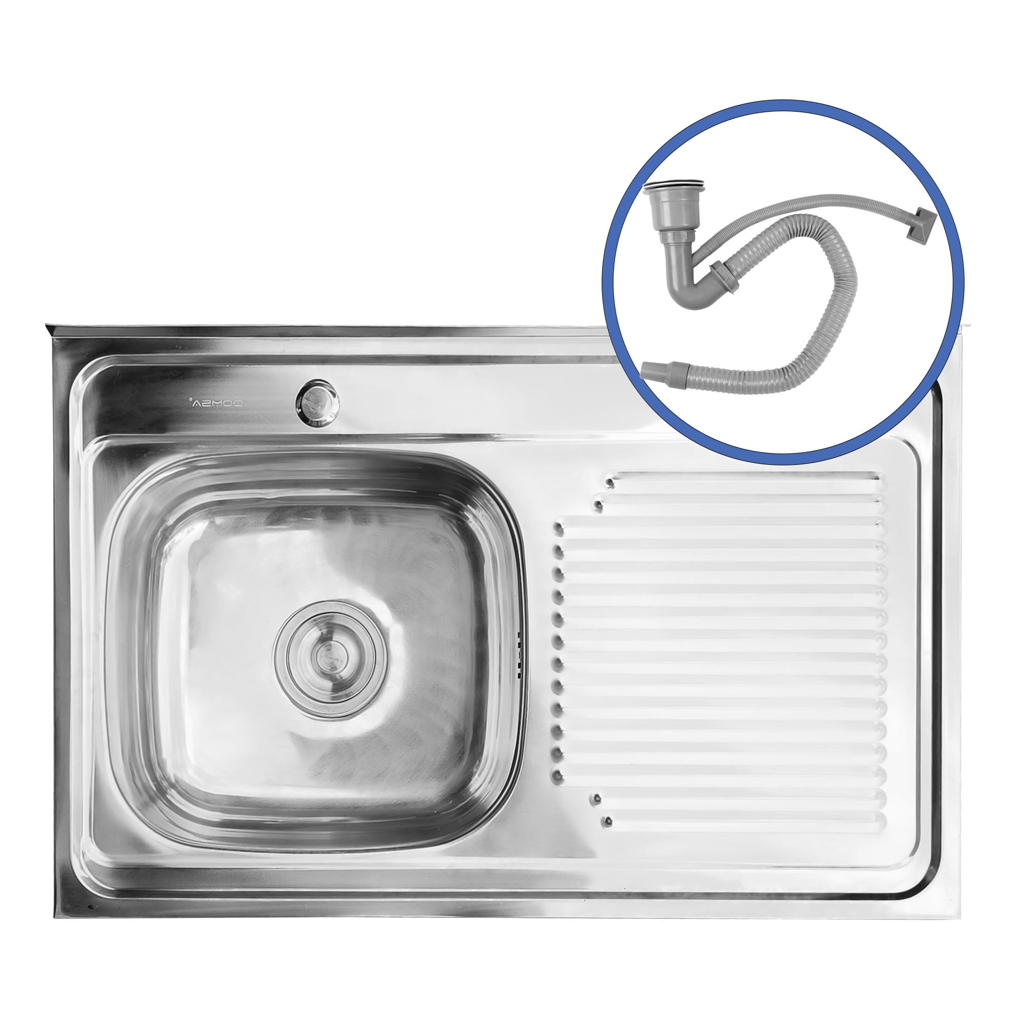 Domsa - Cubierta Lavaplatos Sobreponer Secador Derecho 80x50 Cm