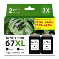 Cartuchos De Tinta Skyink 67Xl Negros De Repuesto Para Hp 67, Paquete De 2