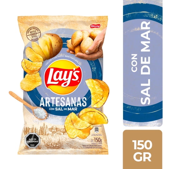 Papas Fritas Artesanas Sal De Mar 150 g Lay's
