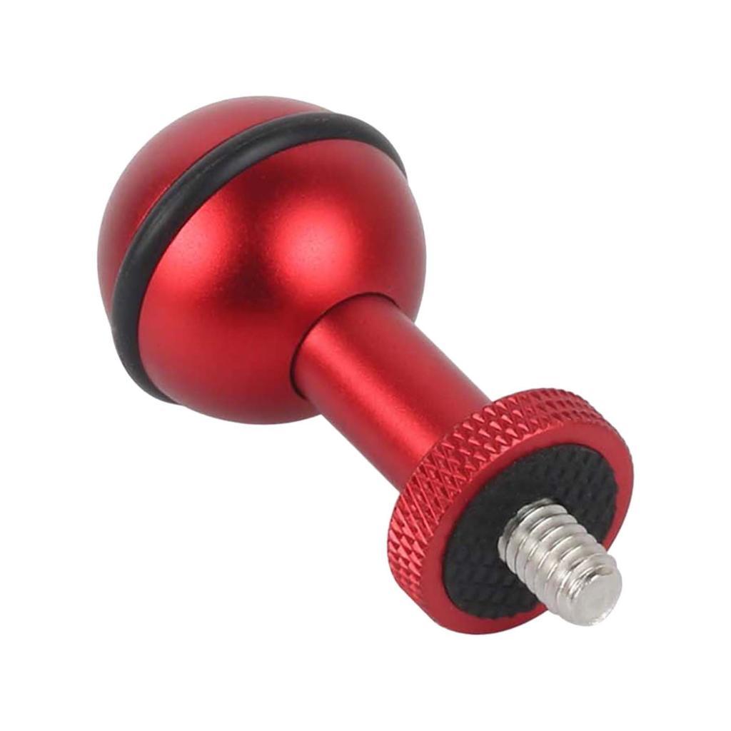 Magideal - Adaptador De Cabeza De Bola De 1 Pulgada, Tornillo Ajustable, Duradero Y Extraíble, Para Cámara De Buceo Subacuático, Montaje Fijo Para Piezas De Sopo Adaptador De 025 Pulgadas Rojo