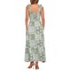 thumbnail image 3 of INSPIRE CHIC Vestido de verano estampado para mujer con tirantes finos, escote cuadrado, corte en línea A, vestido largo maxi M Verde, 3 of 6