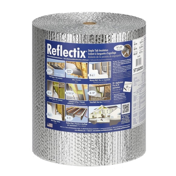Aislamiento Reflectix FOIL de 16 x 50 pies (67 m²) para el hogar