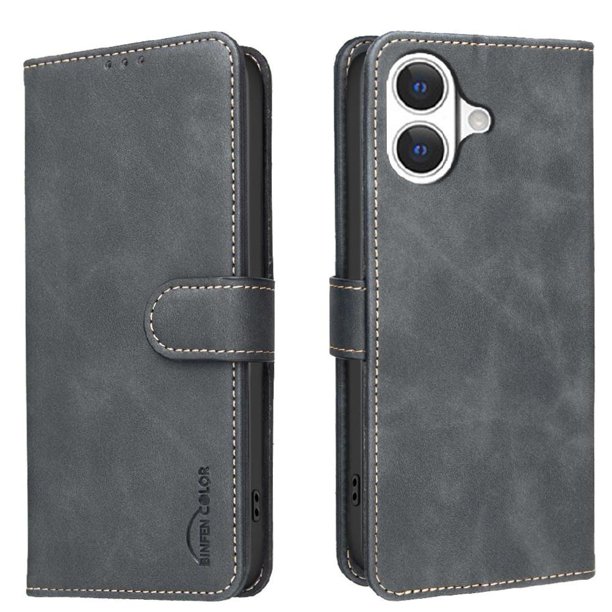Funda Billetera para iPhone 17 Protección RFID y Soporte Ajustable Negro