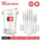 thumbnail image 2 of Vasos de plástico Stock Your Home de 16 onzas con tapa para bebidas, paquete de 50, 2 of 7