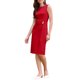 thumbnail image 4 of INSPIRE CHIC Vestido lápiz sin mangas con cuello barco y falso envoltorio para mujer, para oficina, largo hasta la rodilla, XL Rojo, 4 of 5