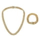 thumbnail image 2 of Cadena Cubana Punk Para Hombres Collar Pulsera Joyería Colgante Regalo Dorado, 2 of 3