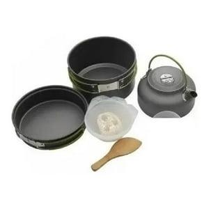 Genérico - Set De Ollas Y Tetera Camping 10 Piezas 95435