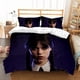 thumbnail image 1 of Juego de ropa de cama Wandinha de tres piezas, estampado 3D, funda nórdica de plumas ligera y cómoda, funda de almohada., 1 of 3