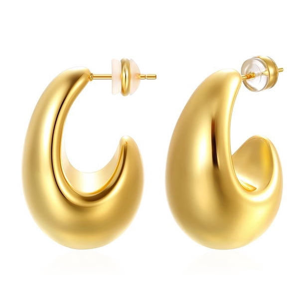Copper Geometric Metal Stud Earrings for Women, European American Style Everyday Niche Design Jewelry