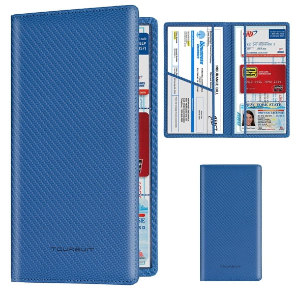 Portadocumentos para auto TOURSUIT de cuero PU azul carbono