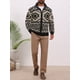thumbnail image 2 of INSPIRE CHIC Cárdigan de Punto Jacquard para Hombre Chaqueta Vintage de Otoño Invierno 2XL Negro, 2 of 5