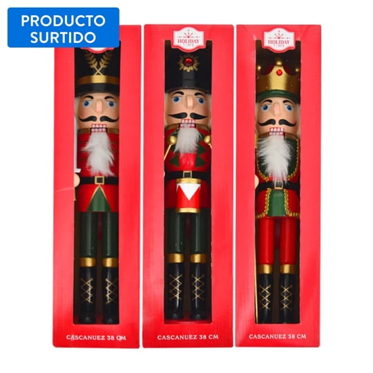 Figura De Cascanuez 38 Cm Roja, Producto Surtido, 1 Un Holiday Time