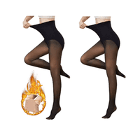 Genérico - Pack 2 Pantys Calzas Medias Efecto Piel Con Polar Y Faja