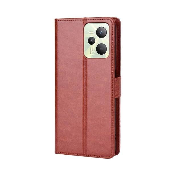 Funda tipo libro para Realme C35, cartera todo‑en‑uno, funda multifuncional con tarjetero y correa de muñeca desmontable
