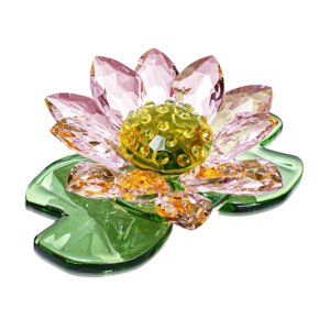 Magideal - Figura De Loto Con Flores, Artesanía Elegante, Regalo De Inauguración De La Casa, Adornos De Mesa, Escultura De Loto Para Estantería, Oficina, Sala De Rosa