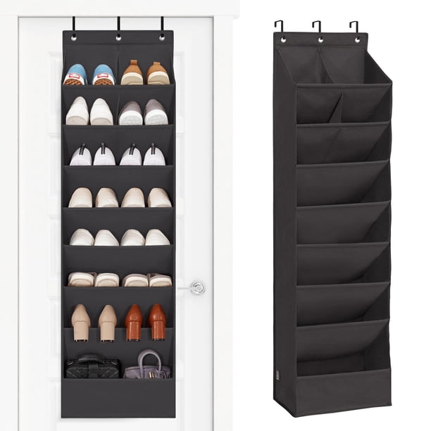 Organizador de zapatos Storage Maniac para colocar sobre la puerta, negro, 10 bolsillos