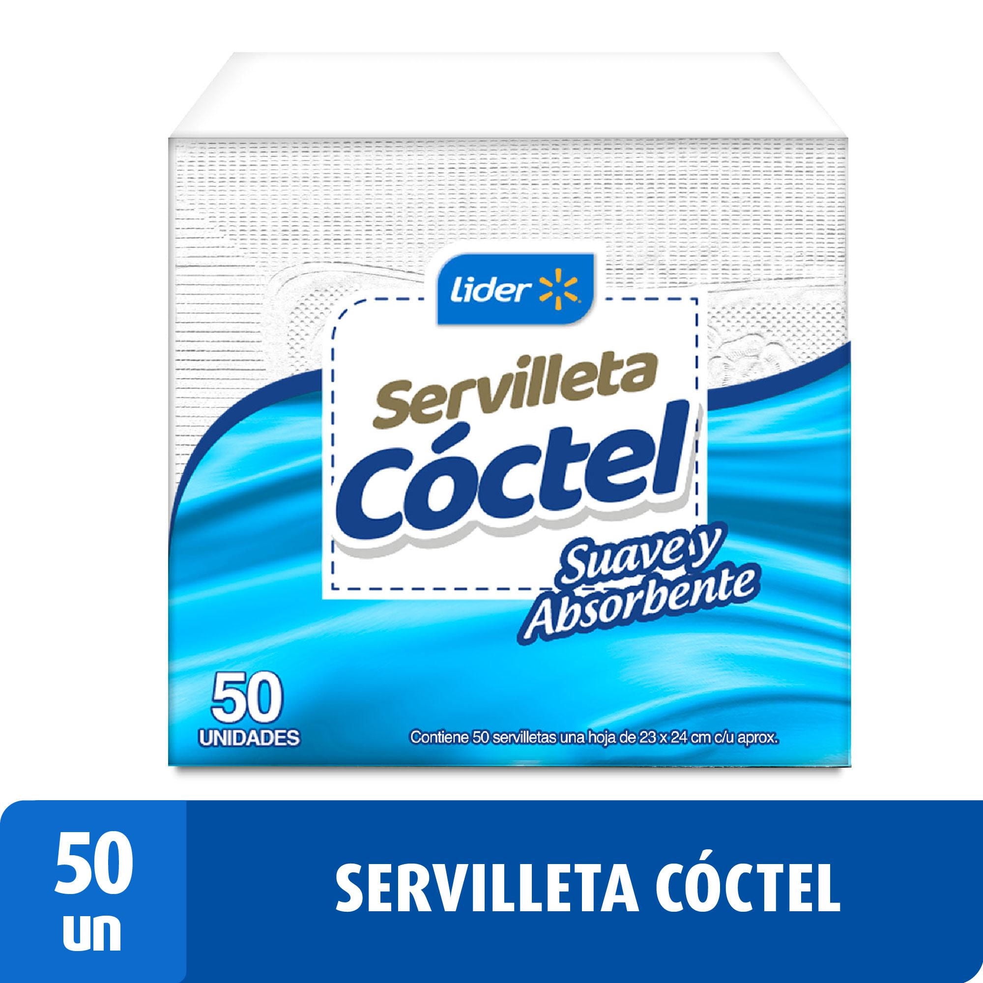 Servilletas Cóctel Una Hoja 23x24 Cm 50 Un Lider