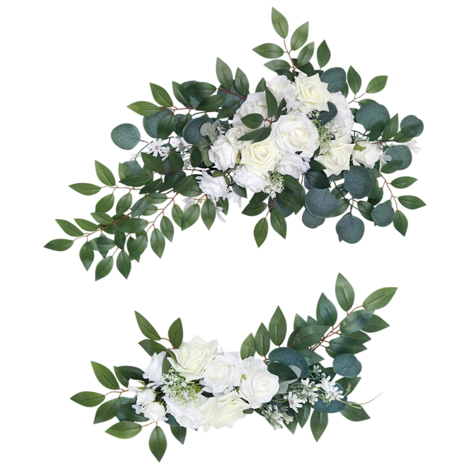 Magideal - 2x Flor Artificial Decorativa Swag Arreglo Floral Simulación Rosa Boda Flores Para Telón De Fondo Recepción Cenador Pared