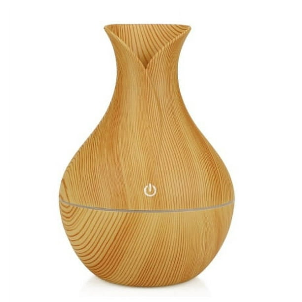 130ml Aromatherapy Air Humidifier Mute Household Wood Portable Ultrasonic Diffuser Wood Style Led
