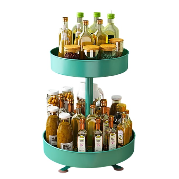 Estante de almacenamiento de cocina, estante para condimentos, caja de almacenamiento de productos para el hogar, estante de almacenamiento de piso multifuncional giratorio de 360 grados