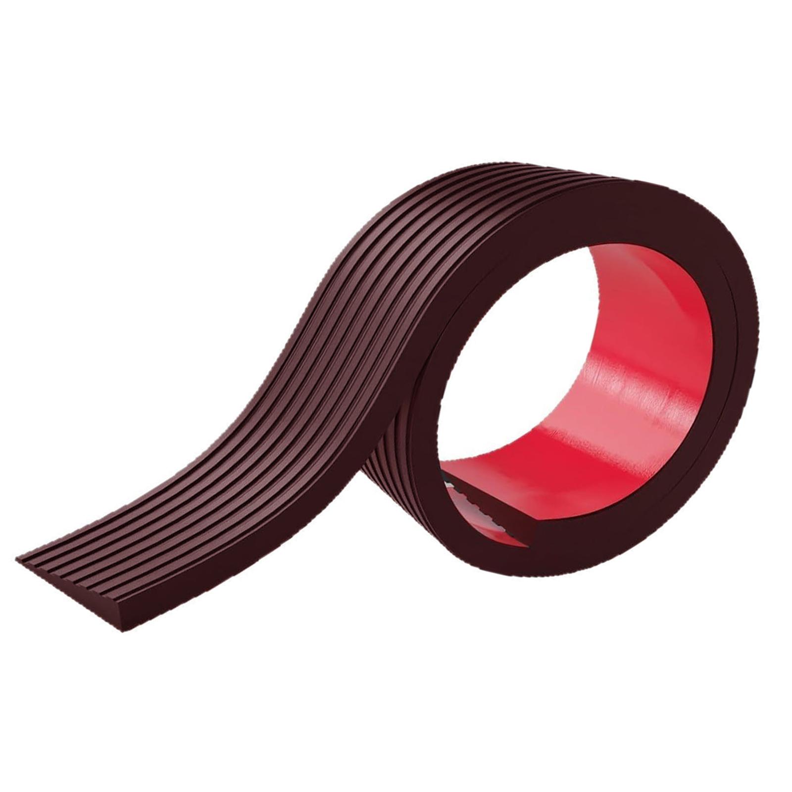 Ioensy - Rampa De Umbral De Puerta De Pvc Recortable Para Escalones De Escalera Para Silla De Ruedas, Color Café Oscuro