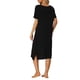 thumbnail image 3 of INSPIRE CHIC Camisón de Mujer de Rayón con Cuello en V, Suave y Sedoso, de Manga Corta, Camiseta de Dormir Midi con Bolsillos, Vestido Ligero para Estar en Casa, Talla S Negro, 3 of 6