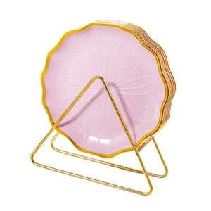 Bothyi - Juego De 6 Platos, Vajilla, Plato De Cocina, Plato De Hueso Para Fiesta En Casa Al Aire Libre, Color Rosa