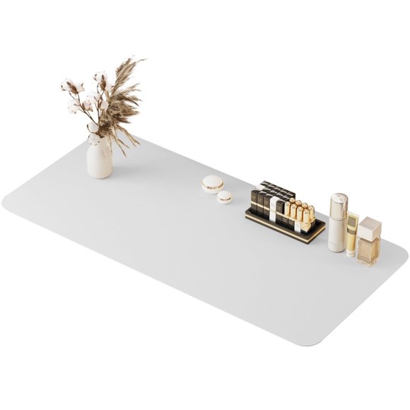 Alfombrilla de maquillaje metui, grande, 100 x 40 cm, impermeable y antideslizante, color blanco
