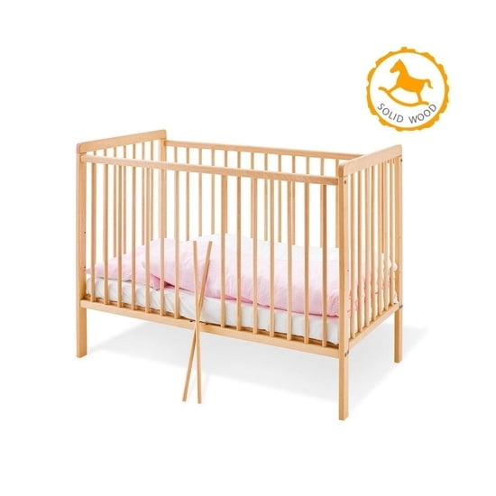 Pinolino - Cuna De Madera Hanna 120x60 + Colchón, Color Madera Natural