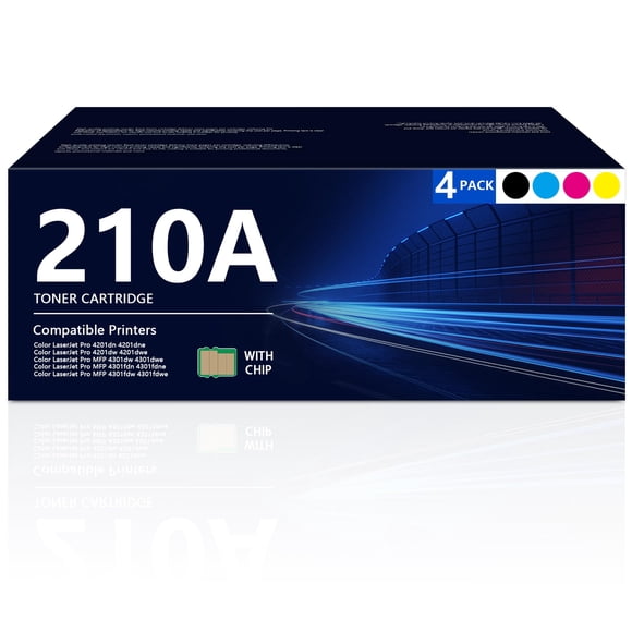 Cartuchos de tóner InkVellocart 210A, paquete de 4 con chip