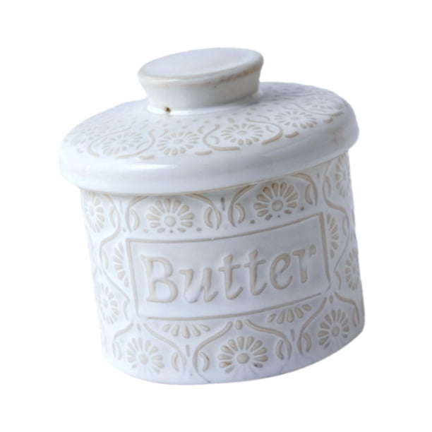 Butter Brock Con Tapa Del Recipiente De Almacenamiento De Decoración Del Hogar Para Restaurant Hotel Cafe White