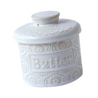 Bothyi - Butter Brock Con Tapa Del Recipiente De Almacenamiento De Decoración Del Hogar Para Restaurant Hotel Cafe White