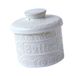 Bothyi - Butter Brock Con Tapa Del Recipiente De Almacenamiento De Decoración Del Hogar Para Restaurant Hotel Cafe White