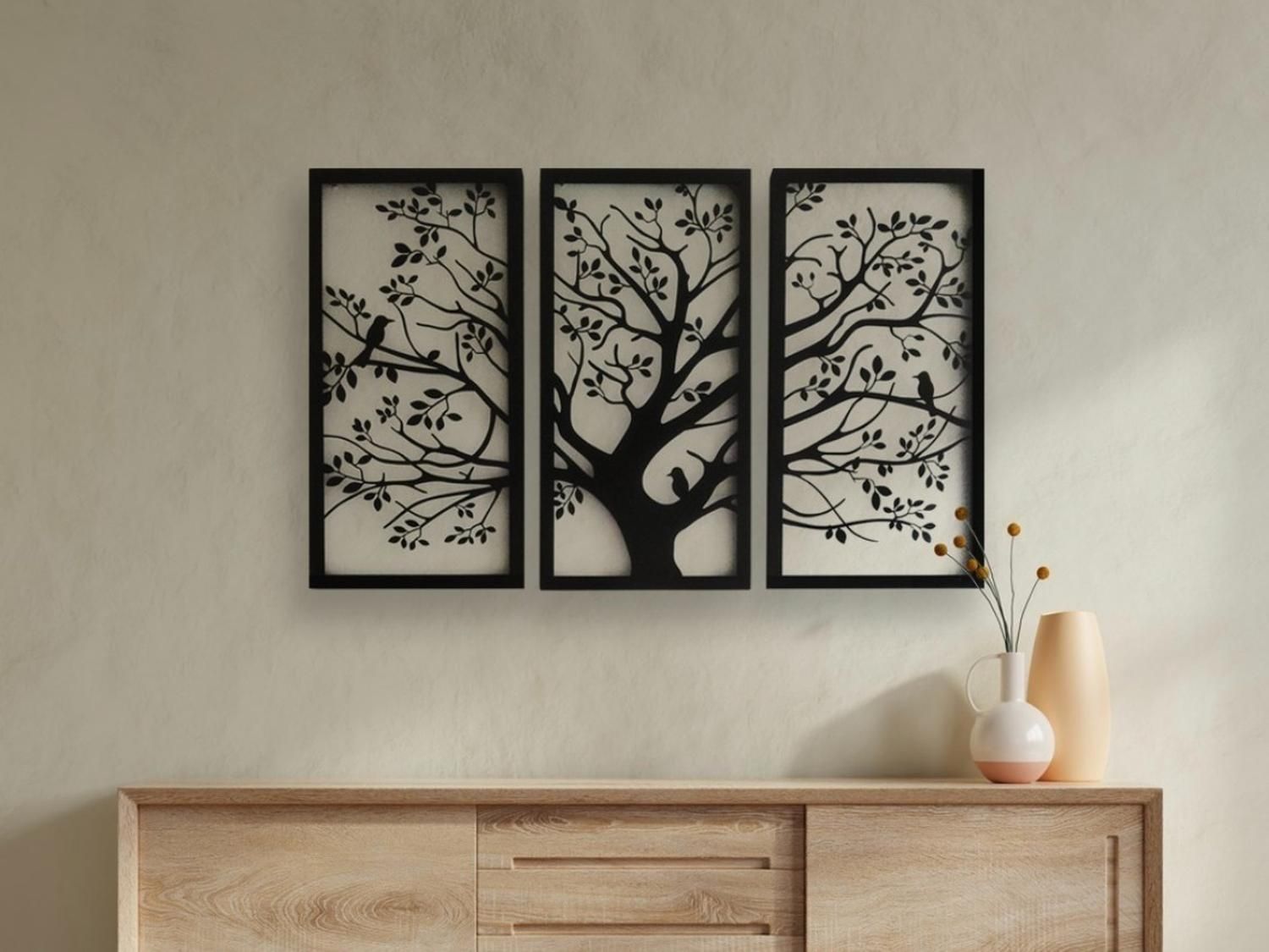 Genérico - Cuadro Decorativo Tríptico Árbol De La Vida